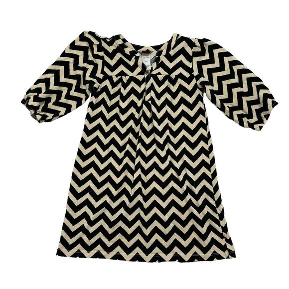 Tea Collection Other - TEA COLLECTION Morocco Zig Zag Mini Dress Black Cream Size 5 Stretch #4S12152
